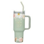 He Restores My Soul Large Stainless Steel Mug with Handle and Straw - Image 4