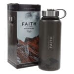 Faith Mountains Dark Brown Stainless Steel Water Bottle - Image 3