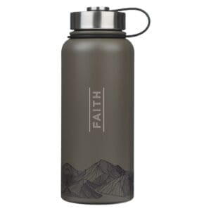 Faith Mountains Dark Brown Stainless Steel Water Bottle