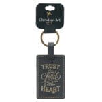 Trust in the Lord with All Your Heart Faux Leather Key Ring - Image 4