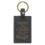 Trust in the Lord with All Your Heart Faux Leather Key Ring - Image 3