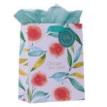 Courage Dear Heart Orange Blossoms Medium Gift Bag with Gift Tag - Image 33