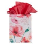 You've Got This! Coral Poppies Medium Gift Bag with Gift Tag - Image 30
