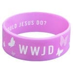 WWJD Purple Silicone Wristband - Image 6