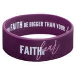 Faith Over Fear Purple Silicone Wristband - Image 6