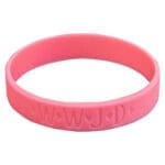 WWJD Pink Silicone Wristbands - Image 7