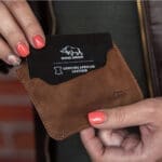 Genuine African Leather Medium Brown Card Holder - Image 35