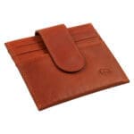 Genuine African Leather Orange Wallet With Clip Closure - Image 39