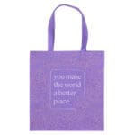 You Make the World a Better Place Purple Non-Woven Tote Bag - Image 19