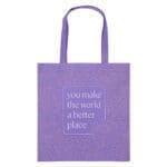 You Make the World a Better Place Purple Non-Woven Tote Bag - Image 18