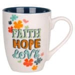 Faith Hope Love Ceramic Mug with Blue Interior - Image 11
