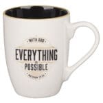With God Everything Is Possible Ceramic Mug with Black Interior - Image 15