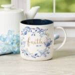 Faith Floral Ceramic Mug with Navy Blue Interior - Image 13