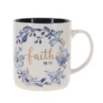 Faith Floral Ceramic Mug with Navy Blue Interior - Image 11
