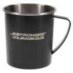 Be Strong and Courageous Black Stainless Steel Camp Style Mug - Image 11