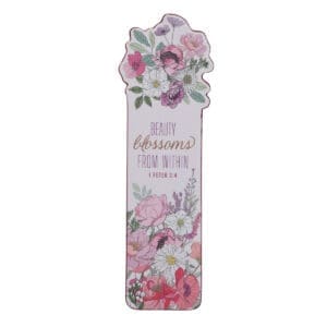 Beauty Blooms from Within Faux Leather Bookmark