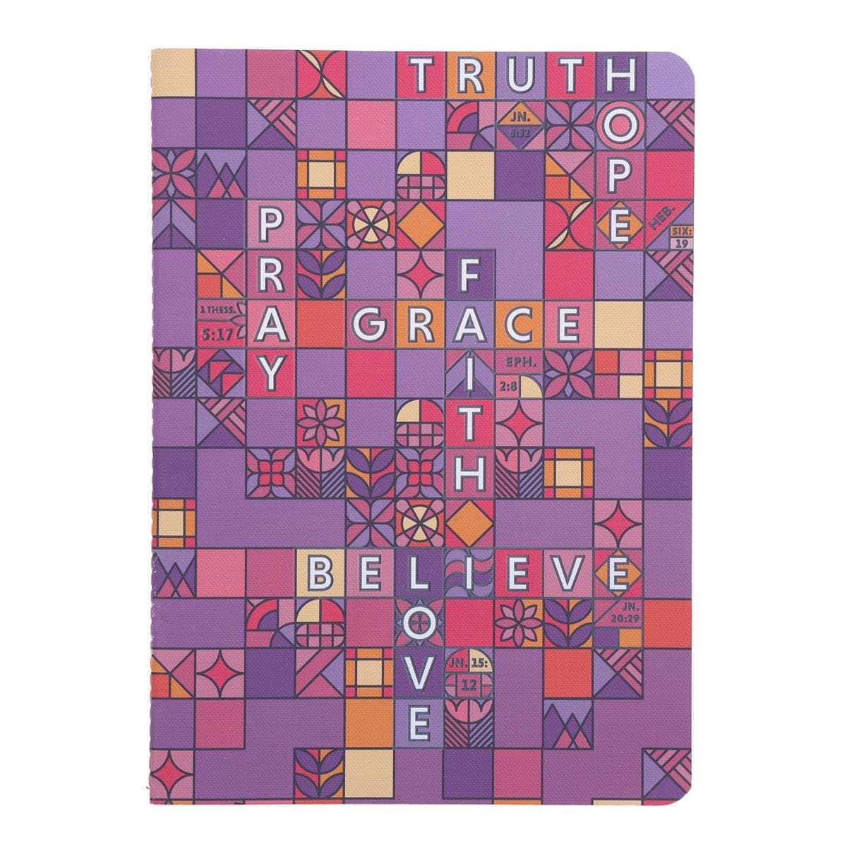6006937176836_front Crossword Purple Notebook - Image 1