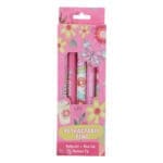 Joyful Girl Five-Piece Retractable Ballpoint Pen Set with Blue Ink - Image 2