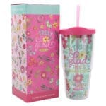 Be Truly Glad Plastic Travel Tumbler with Lid and Straw - Image 4