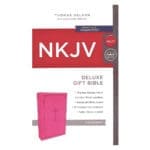 NKJV Pink Faux Leather Deluxe Gift Bible Red Letter Comfort Print - Image 22