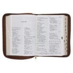 NLV Tweekleur Bruin Kunsleer Bybel Grootdruk Met Ritssluiter & Duimgrepe - Image 23