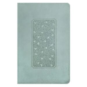 NLT Floral Frame Teal Imitation Leather Filament Personal Size Giant Print Bible