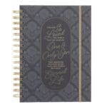 For God so Loved the World Grey Chunky Hardcover Wirebound Journal with Elastic Closure - Image 12