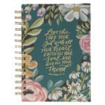Love the Lord Your God with All Your Heart Teal Floral Large Hardcover Wirebound Journal - Image 6