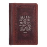 For God So Loved the World Brown Faux Leather Journal with Zipped Closure - Image 5