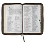 NLT Brown Leaves Faux Leather Flexcover Standard Bible Thumb Indexed With Zip - Image 43
