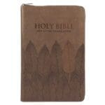 NLT Brown Leaves Faux Leather Flexcover Standard Bible Thumb Indexed With Zip - Image 39