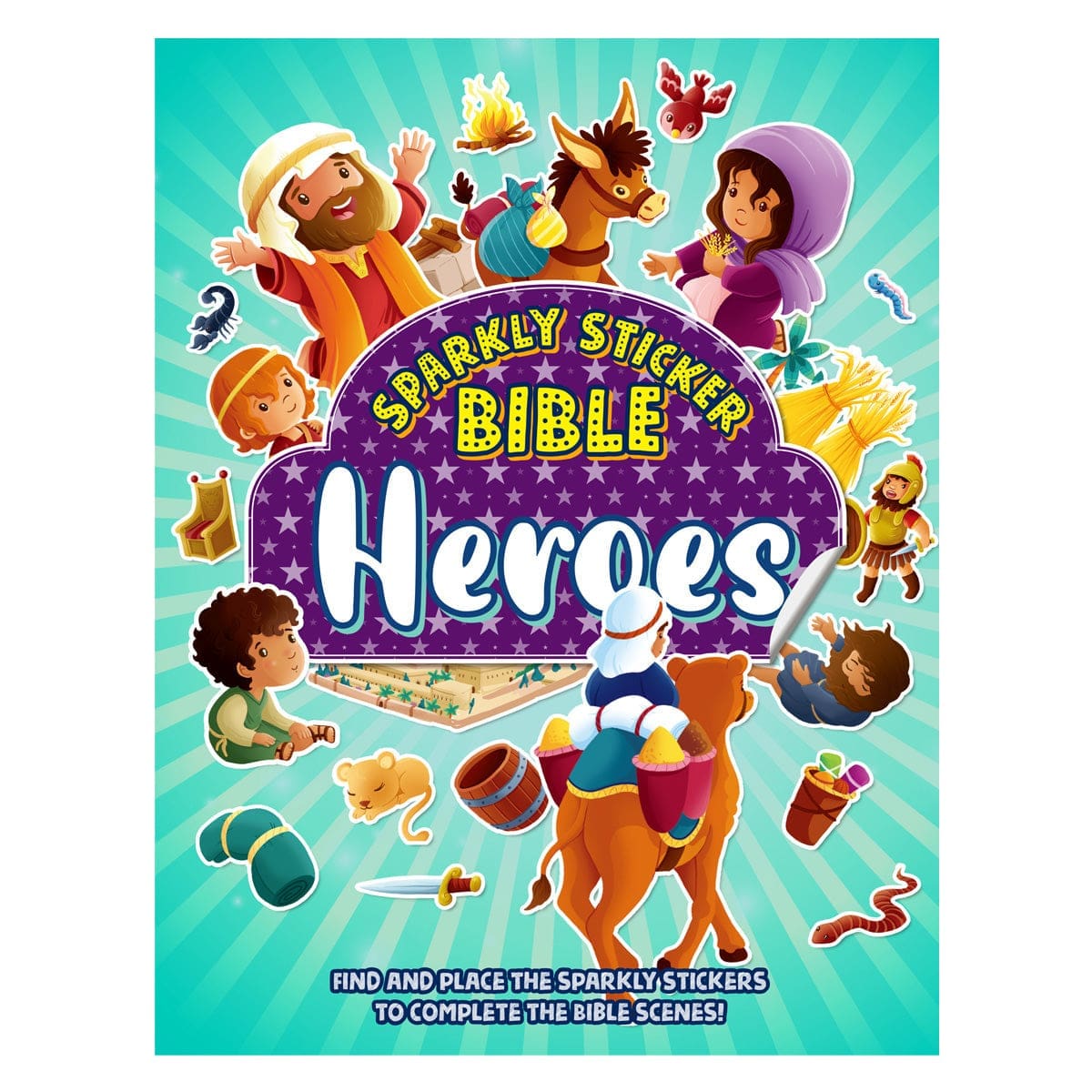 9788772032344_front Heroes - Sparkly Sticker Bible (Paperback) - Image 1