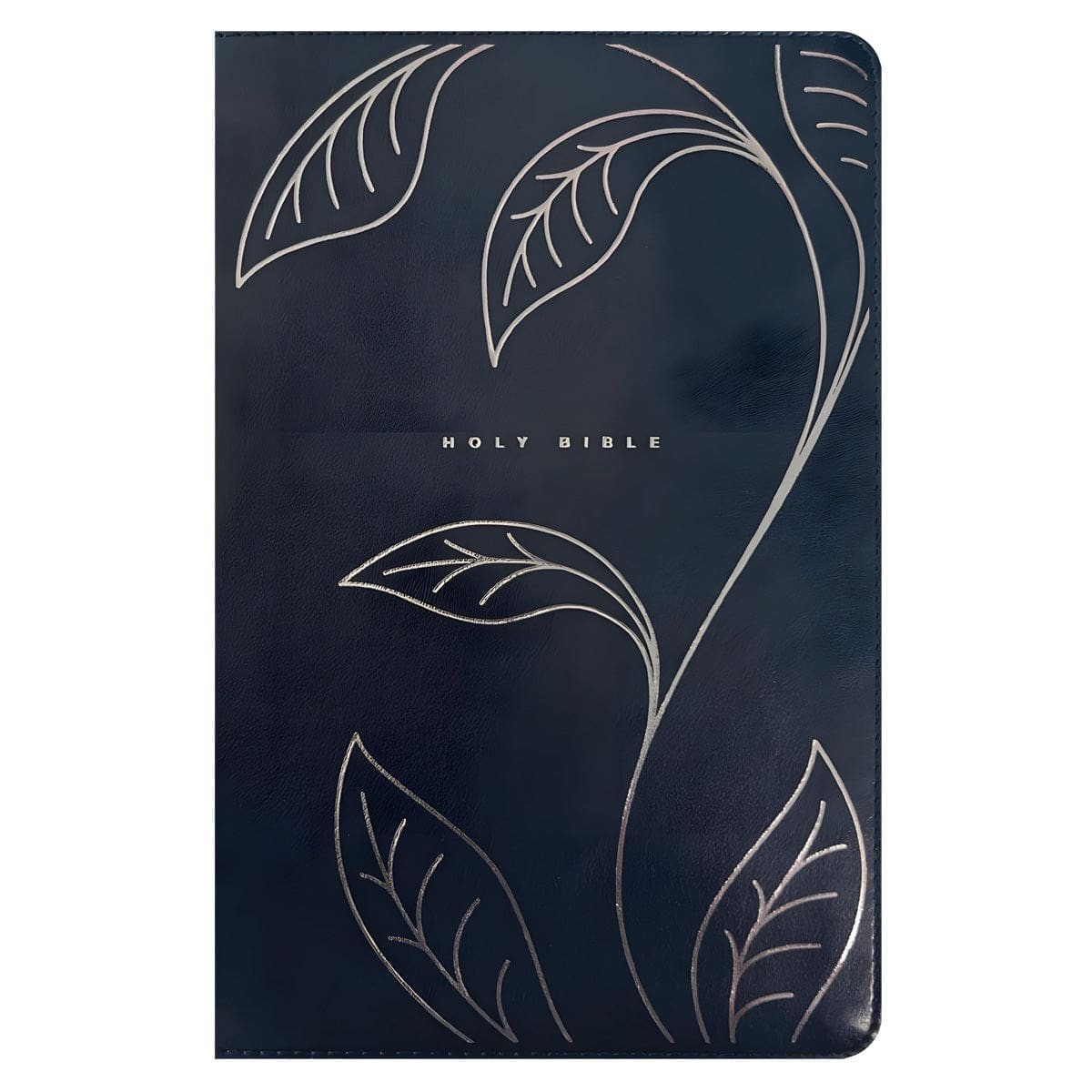 9798400503016_front NLT Navy Vines Imitation Leather Filament Personal Size Bible Giant Print Red Letter - Image 1