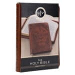 KJV Brown Lion Faux Leather Compact Bible with Zip - Image 3