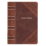 KJV Two-Tone Brown Faux Leather Compact Large Print Bible - Image 2