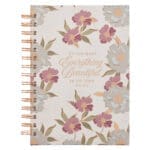 He Has Made Everything Beautiful in Its Time White Floral Hardcover Wirebound Journal - Image 2