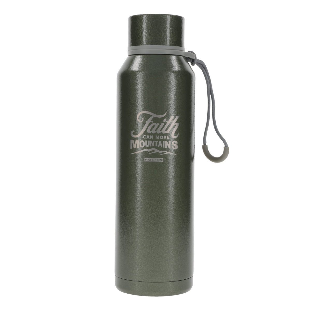 6006937172463_front Faith Can Move Mountains Stainless Steel Water Bottle - Image 1